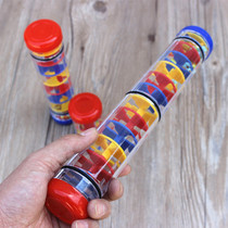 ORF rain sound tube Childrens rain sound tube Rainbow stick hourglass sand tube Early education simulation rain toy musical instrument