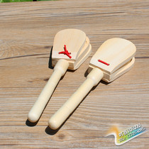 Wooden handle Castanets Childrens music toys ORF early education teaching aids Percussion instruments Jujube wood belt put Spanish lunch board