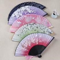 Cloth Noodles Bamboo Fracture Fan Female Gust Mini Fan China Wind Distribution Flow Suzh-style Summer Dance Qipao Ancient Dress