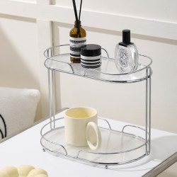 Water cup storage, antique style mug storage rack, dining table desktop storage rack, glass cup double layer cup storage