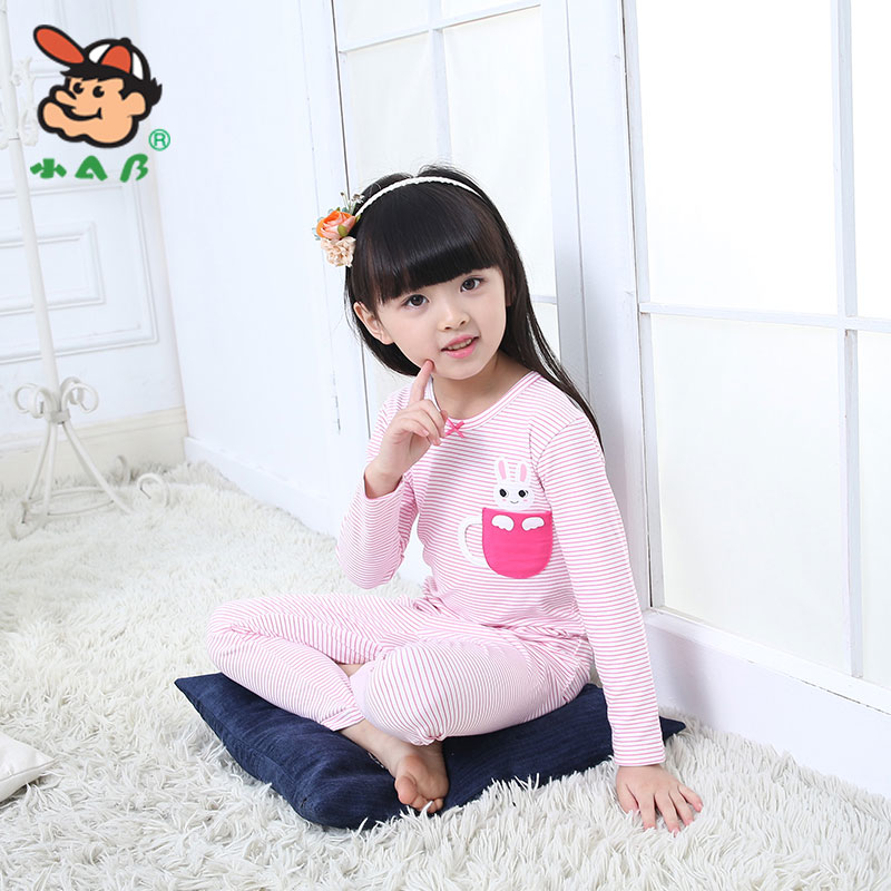 Little AB underwear boy and girl Lycarn in autumn winter big boy sweater sanitary pants set thin heating suit