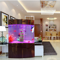 Double arc acrylic large and medium aquarium screen living room partition ecological bottom filter transparent fish tank without changing water