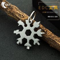 Creative 19-in-one multi-function snowflake tool Wrench bottle opener Screwdriver Portable riding EDC pocket tool