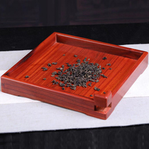Indian lobular red sandalwood Pu 'er tea tray solid wood tea box mahogany tea appreciation tea storage tea cake storage box Chinese style