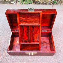 Retro Chinese style high-end jewelry storage box Indian lobular rosewood jewelry box mahogany old material collection box large