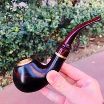 Indian lobular rosewood pipe retro traditional handmade old-fashioned tobacco pot curved filter sandalwood mahogany short pipe
