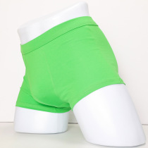 Green mens boxer middle waist shorts breathable Mens underwear solid color cotton week pants youth Yellow Blue Purple powder