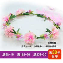 Pink performance fairy hair accessories props hair hoop children dance headgear children wreath new girl head ring flower