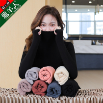 Semi-high collar base shirt Womens interior warm underwear autumn and winter foreign atmosphere Derong plus velvet top black velvet autumn clothes