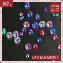 Rongtai mermaid Ji gold gradient glass beads 4mm10 bracelet necklace earrings diy handmade jewelry accessories