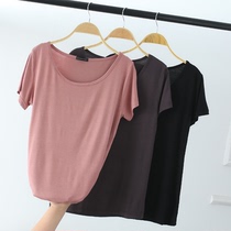 2019 Korean Spring Dress with Modal T-shirt Women Summer Short Sleeve Round Neck Joker Short Solid Color base shirt Plus Size