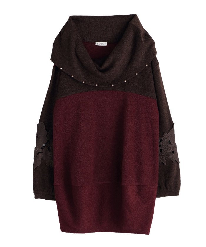 国内现货 axes femme 含团发 盘领宽松蕾丝拼接连衣裙 4x12