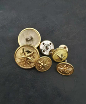 Uniform door flap button regular shoulder badge fastening pure copper sleeves button cap nails not to fall