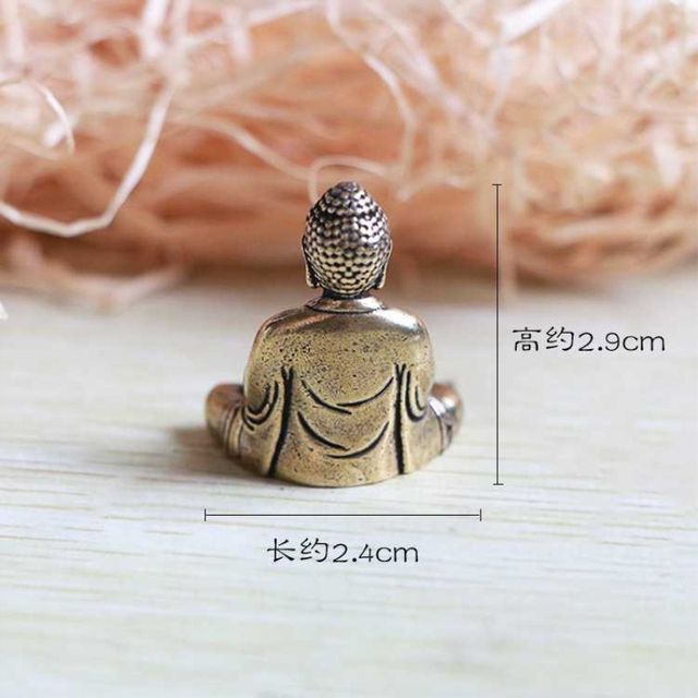 Sakyamuni Brass Buddha Pocket Buddha Ornaments Travel Worship Tathagata Buddha Statue Car Decoration Mini Sakyamuni