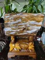 High quality Myanmar chanterelle yellow tree jade Silicified wood Rough stone Living room Lucky town House stone Qishi collection of small ornaments