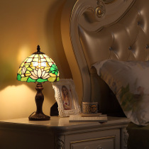 European lotus dragonfly pastoral bedroom bedside lamp Restaurant creative dimmable art small table lamp