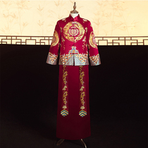 Xiuhe clothing mens Chinese dress groom pick-up service 2021 new mens dragon and phoenix coat show kimono Chinese style ancient costume