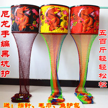 Painted hand woven nylon wire black pit fish protect extra-large ultra-black large pit fishing protection net pocket