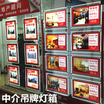 Real estate agency real estate window listing information display card LED acrylic crystal price card hanging light box