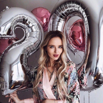 Photo Props Silver digital 20 Balloon Girl Birthday Anniversary Placement 520 Digital supermassive aluminum film balloons