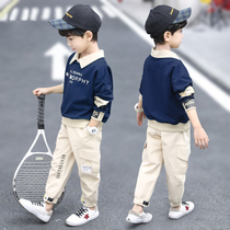 Childrens clothing boys autumn suit 2021 new boys Korean sports leisure handsome spring and autumn children tide clothes
