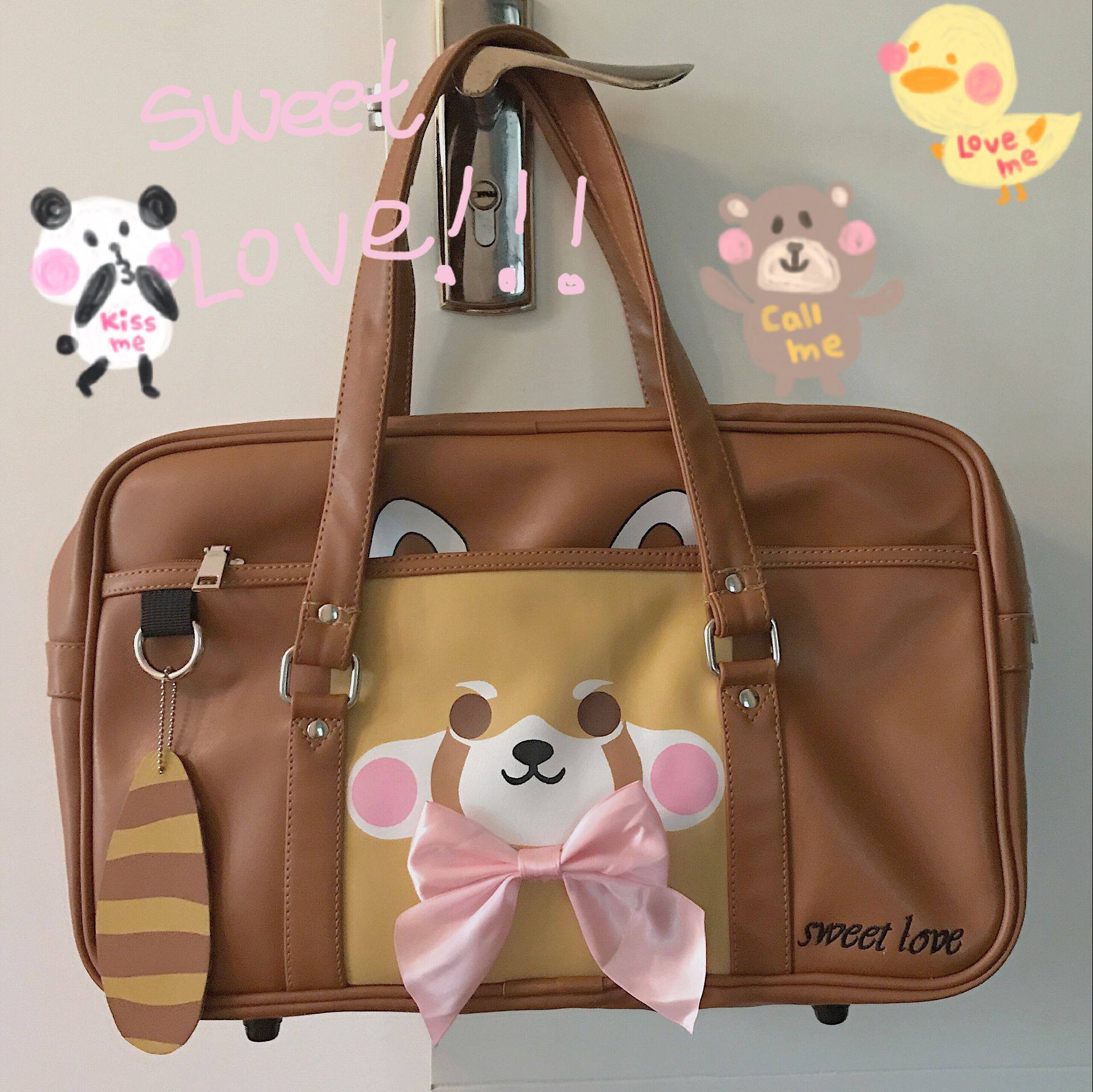 皮叔原创 呆萌小熊猫系列软妹二次元少女大蝴蝶结jk