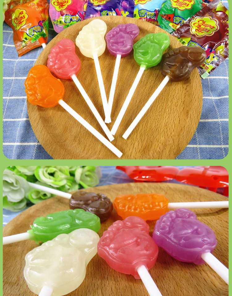阿尔卑斯珍宝珠奇胜脚丫棒棒糖60支混合水果味 喜糖果零食批发