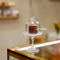 ins Net red French dessert glass cover can be Luli Madeleine and other cake display plate glass cover with Holder