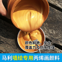 Malley A- 5500 wall painting with acrylic paint gold and silver 500ML hand painted outdoor creative paint