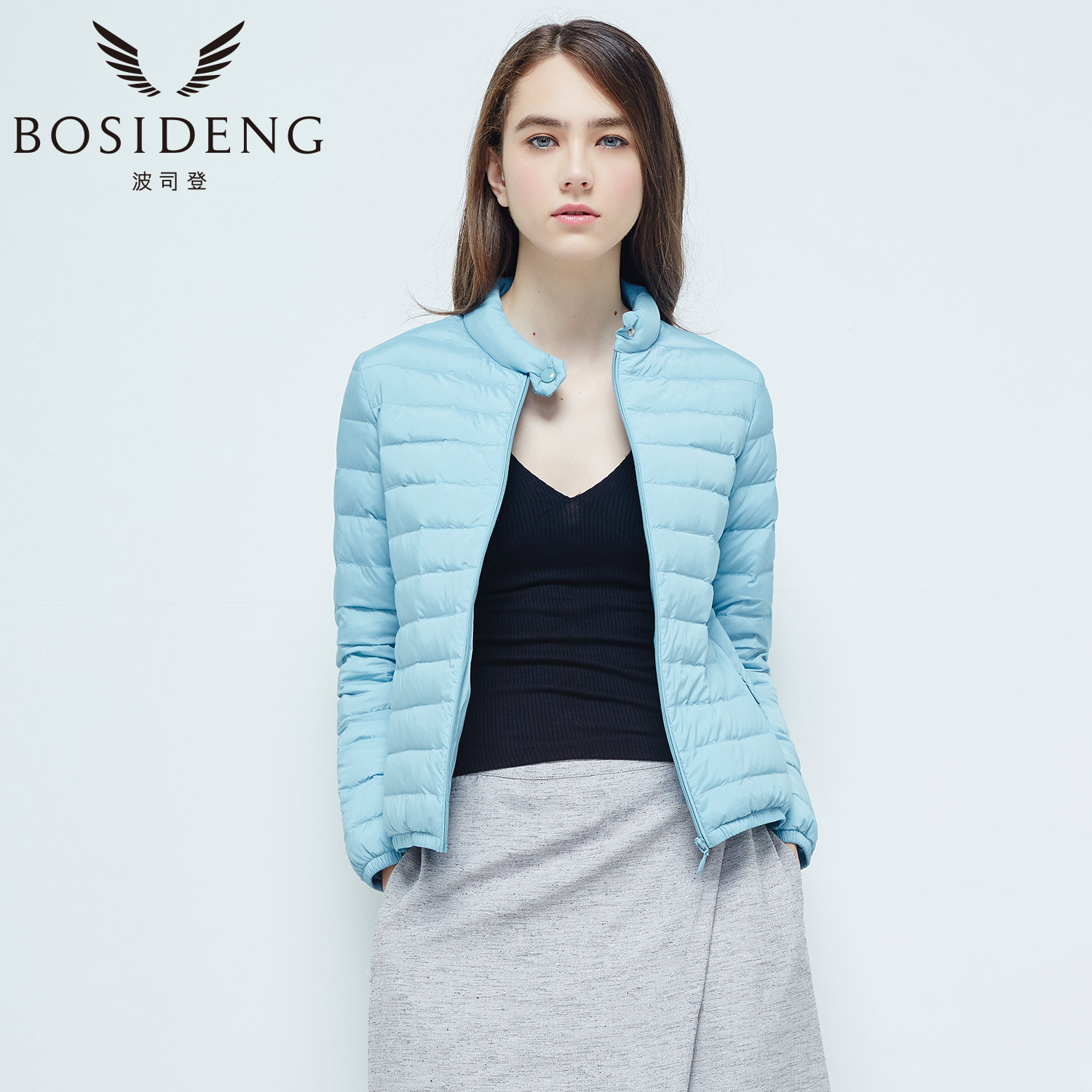 Bosideng/波司登2016新款修身轻薄秋季立领女式羽绒服B1601018产品展示图4