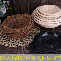 Saucepan Rice Toddler Hand Woven Basket of Saucepan Saucepan Casserole Pan Iron Saucepan Tableware Anti-Burn Insulation Mat Commercial Paparazzi