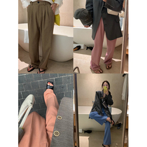 HEYGIRL Black Long Leg Korean Style High Waist Casual Suit Pants Women's Spring Loose Mop Wide Leg Pants