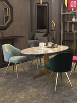 Light Lavish Rear Modern Dining Chair Nordic Velvet Chair Designer Chair Simple Backrest Armchair Casual Chair Negotiation Chair