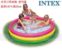 INTEX-57422 Fluorescent Three Ring Inflatable Pool Infant Bath Swimming Pool Inflatable Bottom
