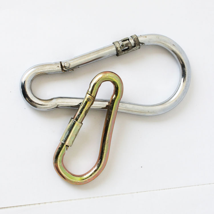 安全救生绳挂勾 实心不锈钢挂扣 消防员专用八字带锁安全扣挂钩