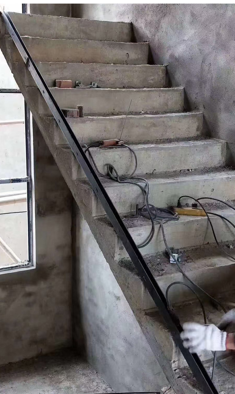 铝合金无框碳钢u型地楼梯扶手预埋玻璃钢阳台护栏栏杆镀锌