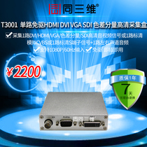 With 3D T3001 USB free drive SDI DVI HDMI VGA HD video capture box card live recording