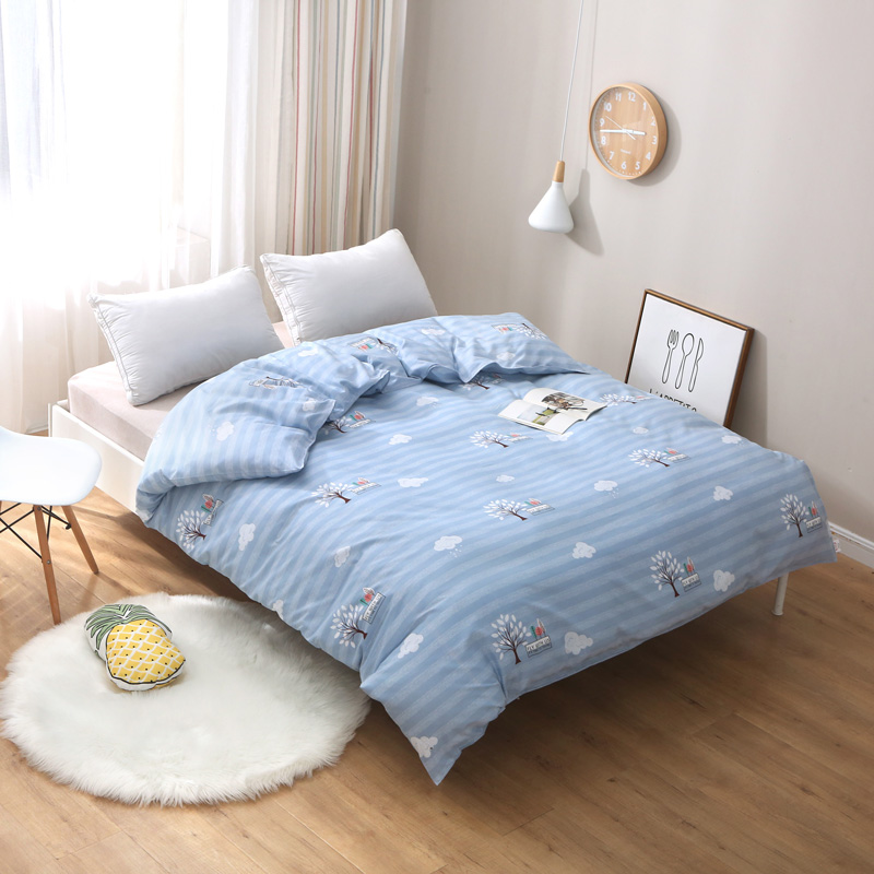 washed quilt cover single student dormitory single 1.5 bed double 200*230 meter cartoon cotton cloth plus quilt cover