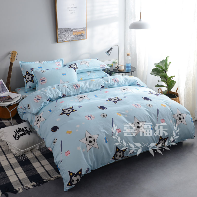 washed quilt cover single student dormitory single 1.5 bed double 200*230 meter cartoon cotton cloth plus quilt cover