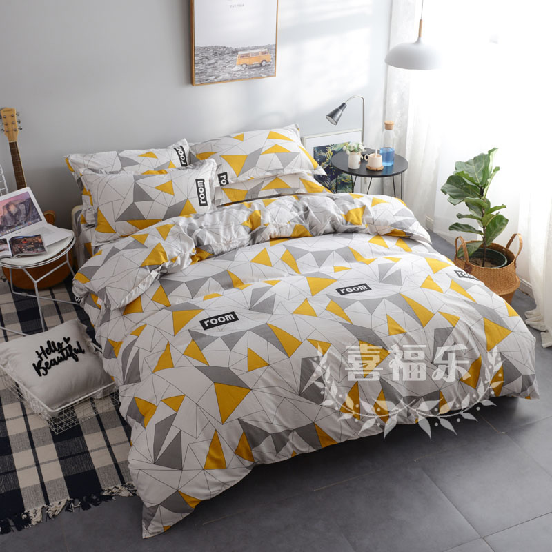 washed quilt cover single student dormitory single 1.5 bed double 200*230 meter cartoon cotton cloth plus quilt cover
