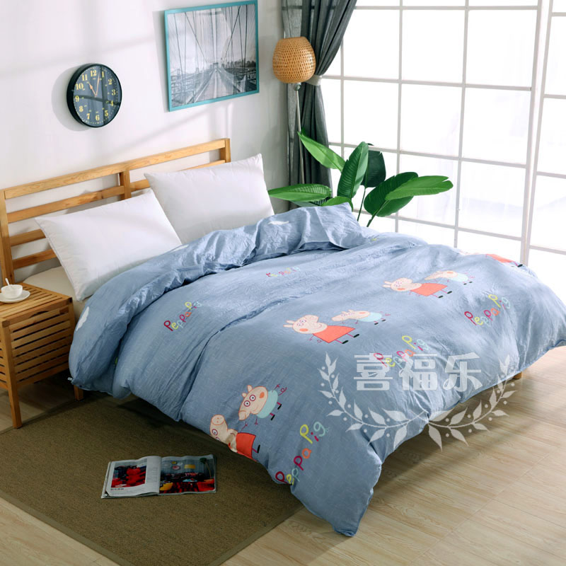 washed quilt cover single student dormitory single 1.5 bed double 200*230 meter cartoon cotton cloth plus quilt cover