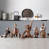 ins Nordic Home Household Goods Wood Monkey Pendulum Pieces Living Room Bedroom Puppets Animal Creativity Soft Decorations Hem