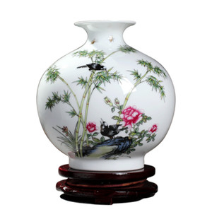 创意花瓶摆件客厅插花景德镇陶瓷器干花器ins风装饰工艺品小摆设