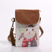 New Korean version of simple fabric mobile phone bag coin wallet women crossbody mini shoulder bag hanging neck big screen mobile phone bag