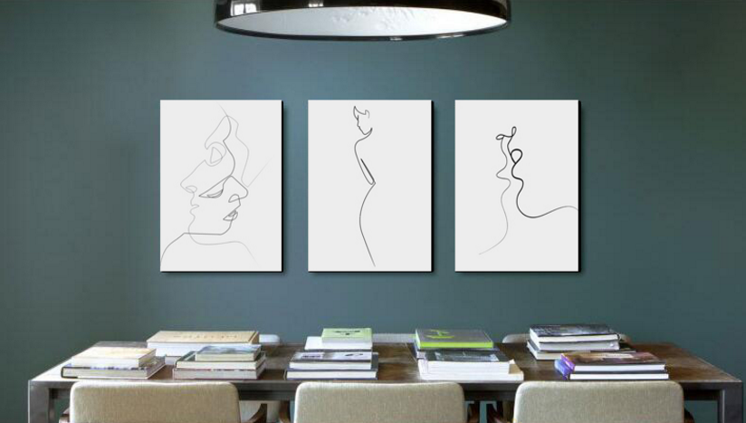 ins极简抽象人物线条画