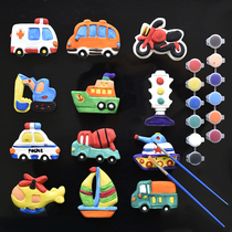 Plaster graffiti painted plaster dolls white embryopainted handmade diy to make sculpture childrens toy plaster painting