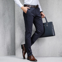 New autumn and winter thick men's fashion Korean slim casual pants stretch non-iron business small foot long pants men's pants