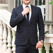 New Lang Suit Suit Mens Two Pieces Suit Casual Business Positive Dress Gown Wedding Gown Plaid Suit Mens Autumn
