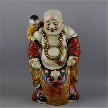 Republic of China sculpture porcelain master Zeng Longsheng painted gold Buddha statue Fujian Hall ancient porcelain antique antique collection ornaments
