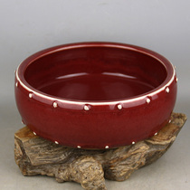 Daming Xuande annual sacrifice red glaze drum nail washing imitation official kiln unearthed ancient porcelain handmade porcelain antique collection ornaments